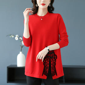 中长款开叉毛衣，新款秋冬装宽松内搭上衣针织打底衫CC-56-2273