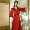 金三塔19姆米重磅100%桑蚕丝真丝钉珠时尚美背红色婚庆本命年睡袍 YSFCA101 商品缩略图0