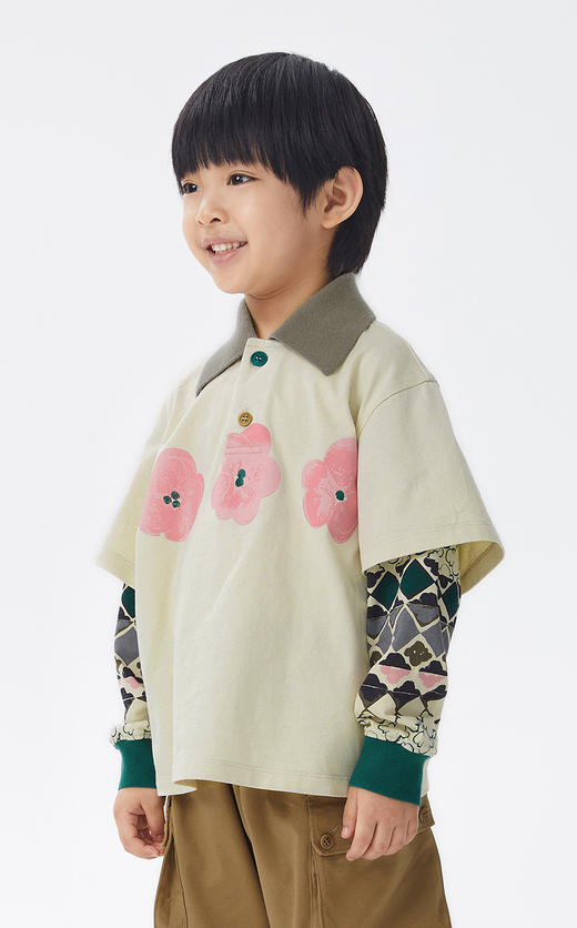 JNBY  22年秋款  印花长袖POIO 衫  1M8111500 商品图3