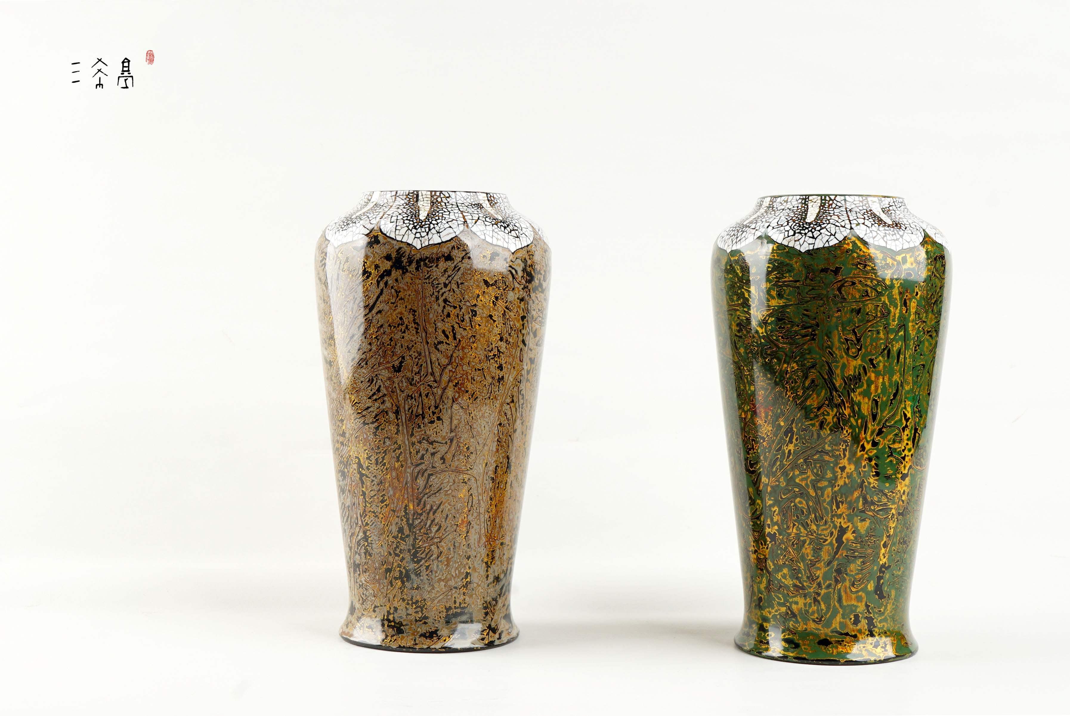 三希堂  流霞系列  敦煌莲花大漆花瓶