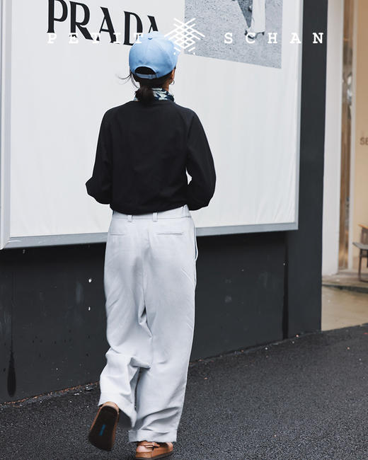 PETIT SCHAN小闪 CLO#109 left & right 左右 曲线分割超显瘦纯棉长袖T恤 商品图3