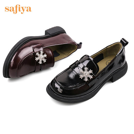 Safiya/索菲娅 2022秋季新款小众感复古学院风雪花饰扣乐福鞋 SF23112019 商品图9