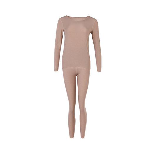 都市丽人轻暖5至15度女士发热纤维套装罗纹随意裁薄套装保暖衣LW21B2 商品图3