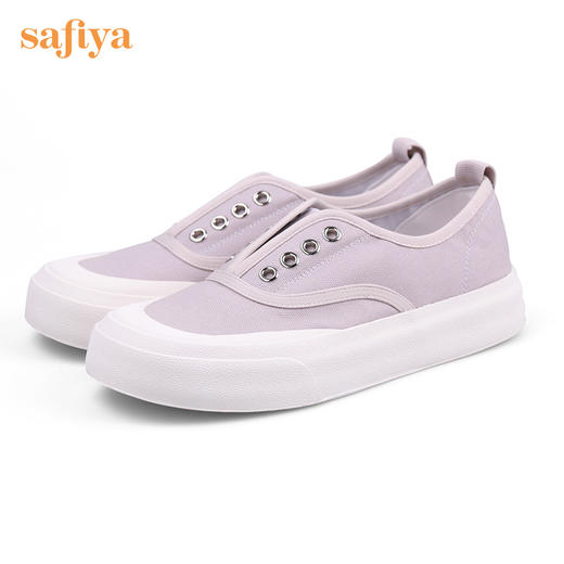 【反季清仓】Safiya/索菲娅 2022秋季新款懒人一脚蹬休闲百搭帆布鞋 SF23112213 商品图7