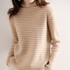 2022秋冬装新款百搭条纹堆堆领女毛衣洋气上衣内搭针织打底衫 商品缩略图6