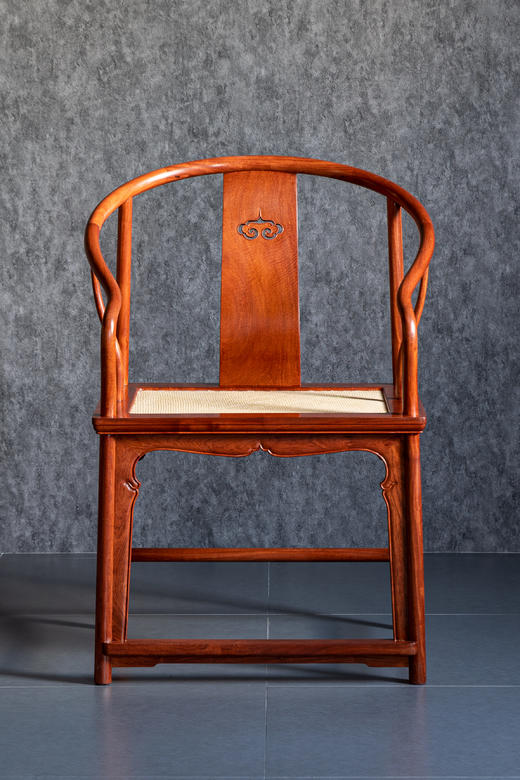 红桥红  家具严选  缅甸花梨（大果紫檀）【藤面 如意壸门垂手圈椅】 商品图2