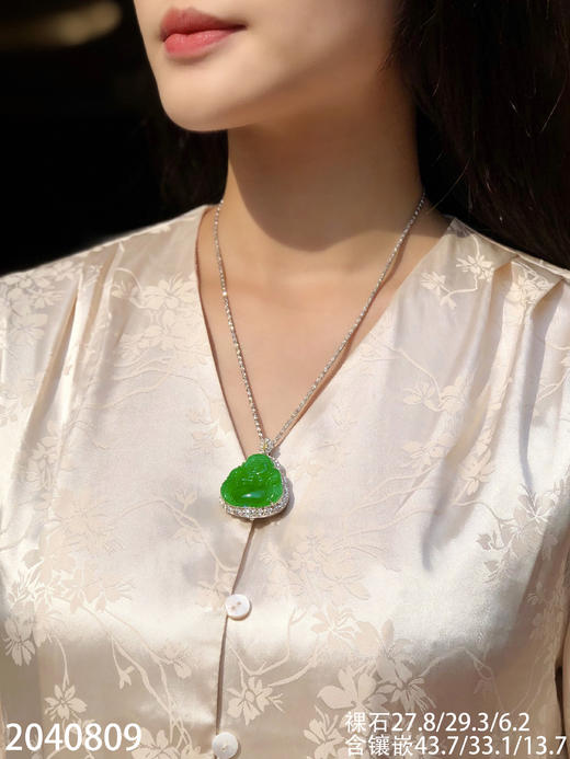 2040809，冰艳绿佛公吊坠。具体价格微信咨询 商品图4