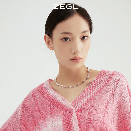 ZEGL自定饰甜心系列DIY蝴蝶结拼接项链女仿珍珠高级感锁骨毛衣链 商品图4