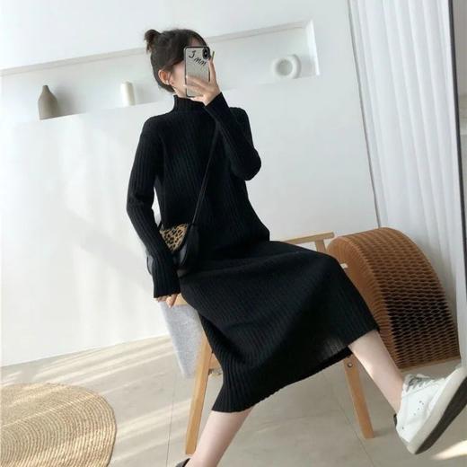 黛唯梵丨【买一送一！】高领过膝长款毛衣裙，宽松针织棉秋冬新款，内搭打底保暖加厚女装 商品图1