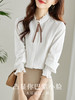 【专属特价】熙世界纯棉肌理衬衫设计感小众法式复古木耳边立领秋装上衣女新款 商品缩略图1