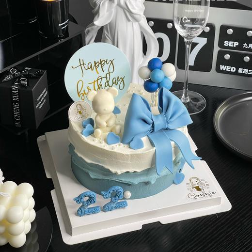 【1032】蓝色小熊蝴蝶结 商品图0