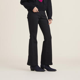 谜底2022秋新款复古百搭时尚显瘦紧身喇叭裤微喇长裤女223MK1070