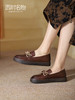 西村名物2022春季新款乐福鞋一脚蹬单鞋女松糕英伦风小皮鞋T22AM17621 商品缩略图0