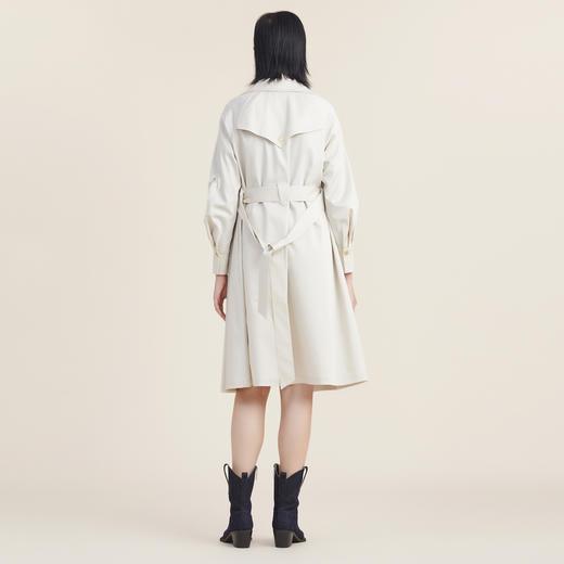 谜底2022秋新款爱心立体绣花职场风衣中长款外套女223ME1057 商品图2