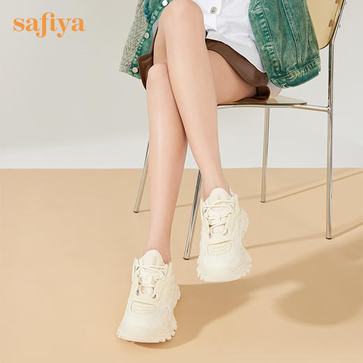 Safiya/索菲娅 2022秋季新款新潮网红糖果色休闲松糕厚底老爹鞋 SF23112425 商品图4