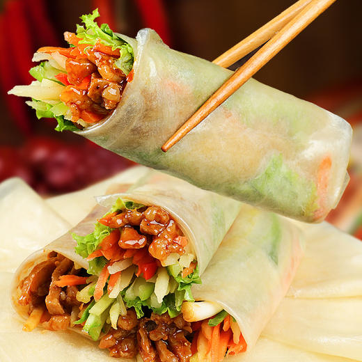 榆林镇风味筋饼春饼早餐薄饼纯手工皮东北特产卷饼烤鸭饼360g*4袋 商品图2