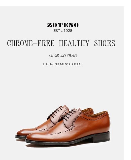 左天奴/ZOTENO 男鞋意大利进口高档手工缝制皮鞋英伦德比正装6894 商品图4