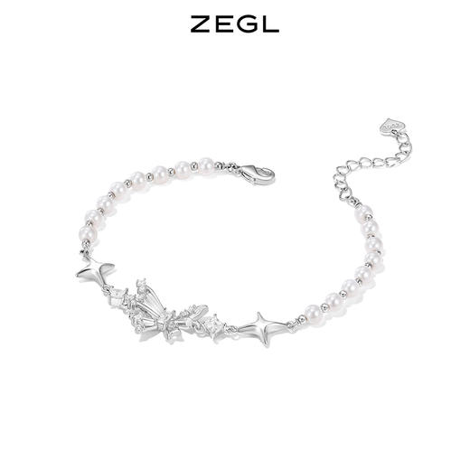 ZEGL设计师晶蝶愈心系列蝴蝶四芒星手链女ins小众设计仿珍珠手饰 商品图2