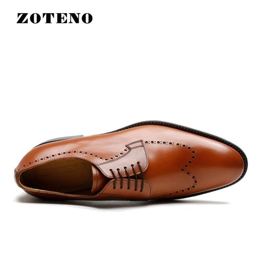 左天奴/ZOTENO 男鞋意大利进口高档手工缝制皮鞋英伦德比正装6894 商品图2