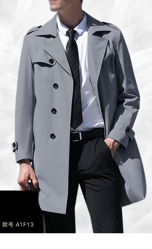 左天奴/ZOTENO 风衣男商务正装外套高档修身长款大衣上衣A1F13 商品图0