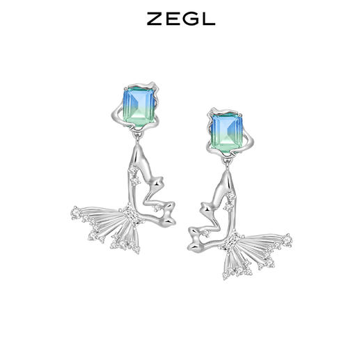 ZEGL设计师晶蝶愈心系列蝴蝶耳环女小众设计感高级耳钉银针耳饰品 商品图0