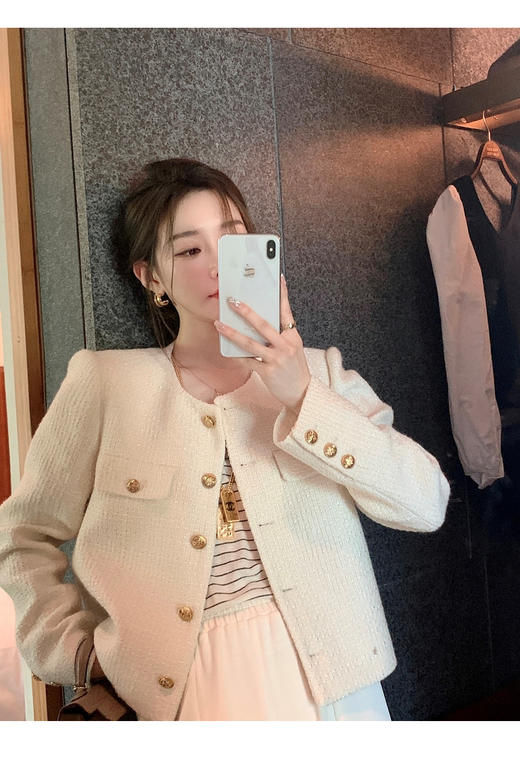 （清仓现货）【社群供V】羊毛混纺小香风外套短款炸街气质名媛 商品图0