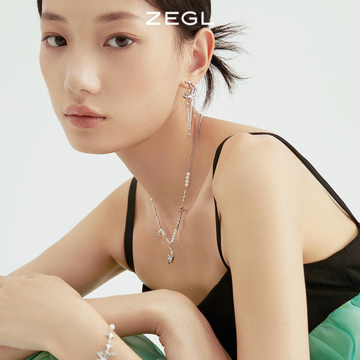 ZEGL设计师晶蝶愈心系列蝴蝶星月耳环女高级感流苏耳钉银针耳饰品 商品图1