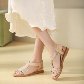 西村名物2022年夏季新款休闲坡跟凉鞋女25131