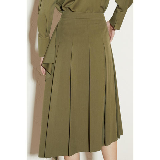 【商场同款】麦檬冬高腰不规则百褶拼接荷叶边半身裙5CA141591 商品图2