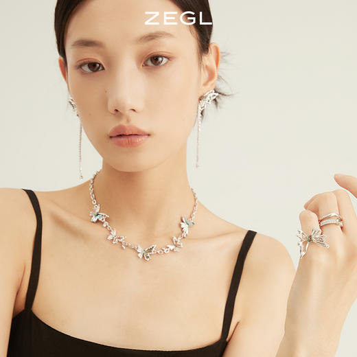 ZEGL设计师晶蝶愈心系列蝴蝶戒指女小众设计时尚个性开口食指戒子 商品图2