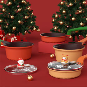 【限量款 3D圣诞锅】didinika迪迪尼卡圣诞老人版辅食锅奶锅麦饭石不粘锅婴儿小奶锅泡面锅