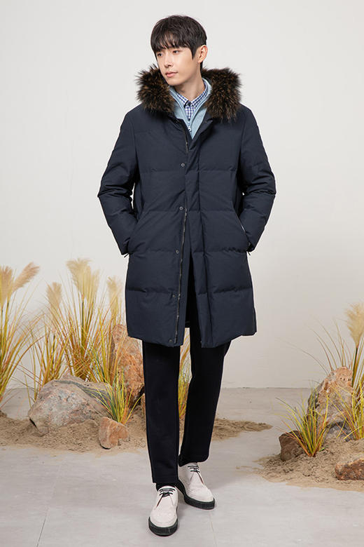 callisto藏青聚酯纤维羽绒服 FQFED031C 商品图0