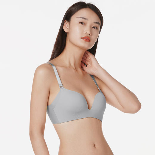 都市丽人0压无痕B杯常规内衣泳布中厚3/4杯文胸三排扣无钢圈LB21H8 商品图1