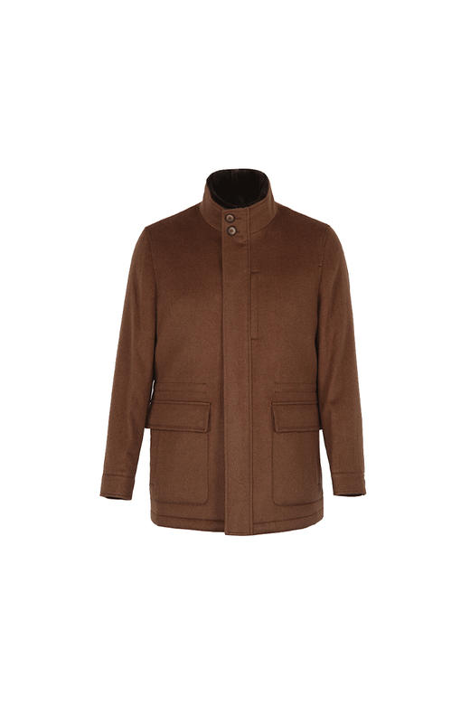 callisto棕色棉羊毛混纺尼克服 FQFUR099H 商品图0