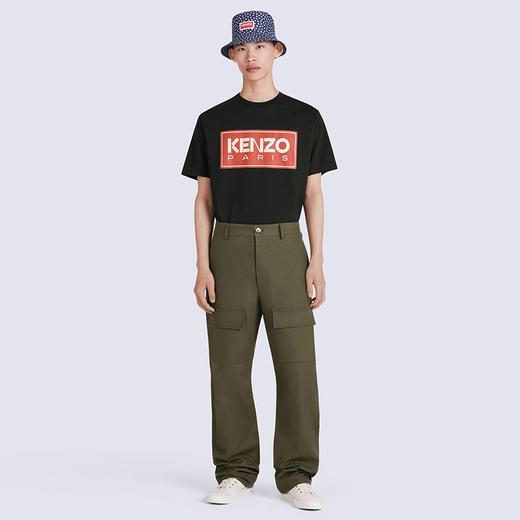KENZO 高田贤三 男士棉质字母徽标印花圆领短袖T恤 黑色 FC65 TS413 4SY 99J 商品图3