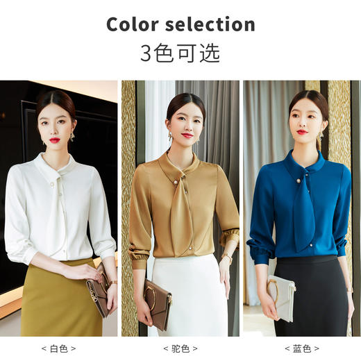 【轻盈舒适】罗蒙新款女士长袖衬衫时尚设计感商务通勤气质百搭衬衣女 商品图2