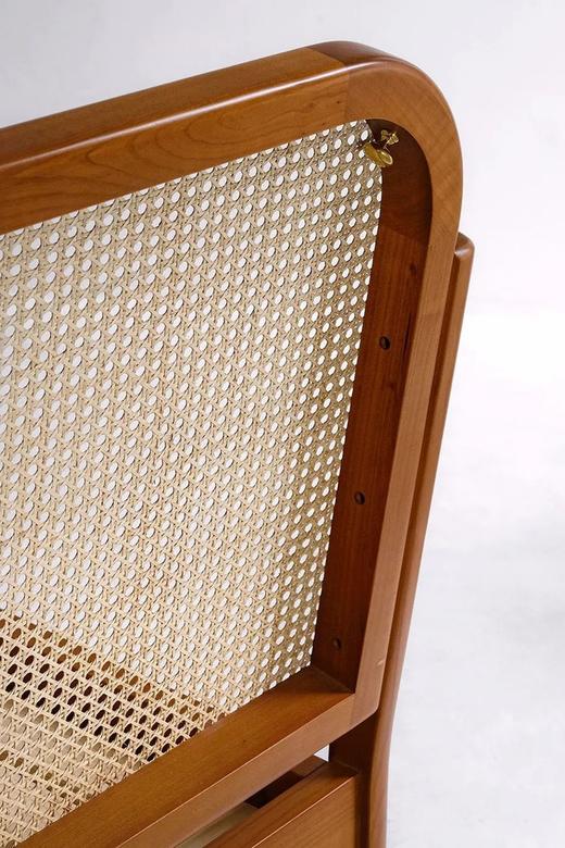 【清仓折扣】伽罗 JALO 藤网款北欧MCM风格樱桃木木床(M03) 商品图3