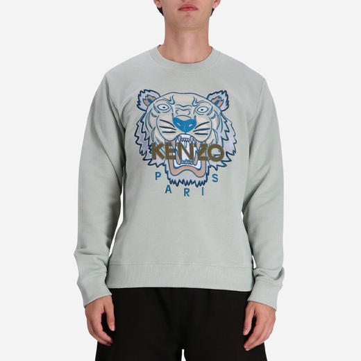 KENZO 高田贤三 男士棉质大虎头徽标印花圆领长袖卫衣 绿色 FC65 SW123 4XL 61 商品图1