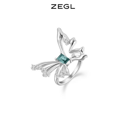 ZEGL设计师晶蝶愈心系列蝴蝶戒指女小众设计时尚个性开口食指戒子 商品图10