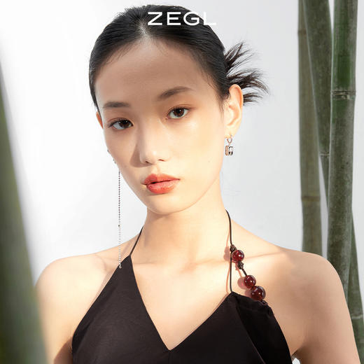 ZEGL设计师新中式竹子耳妆盘耳夹女无耳洞耳环耳骨夹复古耳钉耳饰 商品图4