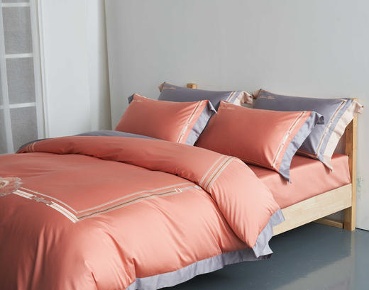 蕰莎_橙_轻奢系列_70支长绒棉四件套 商品图2