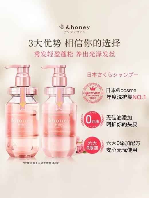 日本honey洗发水安蒂花子蜂蜜洗发水#护发素 商品图3