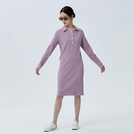 简约别致 BLEO 罗纹针织贝壳扣连衣裙 商品图3