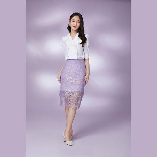司歌七彩梦幻蕾丝修身半身裙CC851162 商品图2