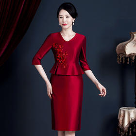 JC-52329喜婆婆参加婚礼服年轻婚宴装新娘母礼服高贵秋装遮肚子
