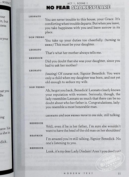 【中商原版】无事生非 无惧莎士比亚 英文原版 Much Ado About Nothing No Fear Shakespeare Sparknotes Shakespeare 商品图6