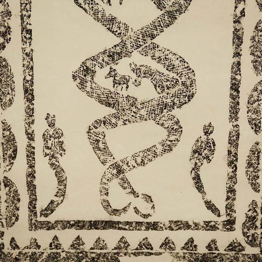 《伏羲女娲图》90年代馆藏汉代画像石原拓已裱框（非复制品）著录于文化艺术出版社出版的《汉画解读》 商品图3