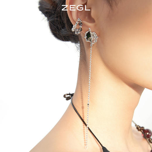 ZEGL设计师新中式竹子耳妆盘耳夹女无耳洞耳环耳骨夹复古耳钉耳饰 商品图3