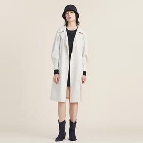 谜底2022秋新款爱心立体绣花职场风衣中长款外套女223ME1057