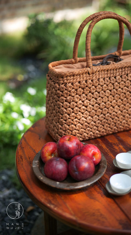 六角花葡萄藤编包 商品图5